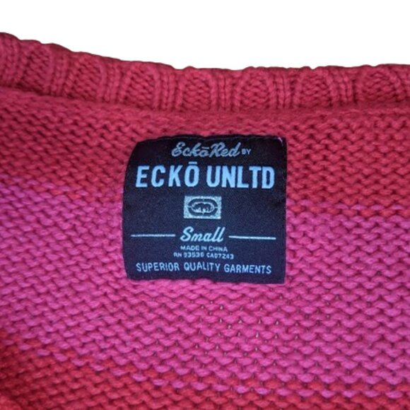 ---  Vintage Red and Pink Striped Sweater Size Small - Picture 3 of 3